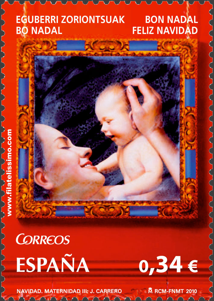 Sellos Navidad "Maternidad III" J. Carrero (Enrique Jiménez Carrero)