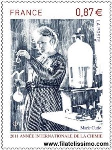 Sello de Francia de Marie Curie