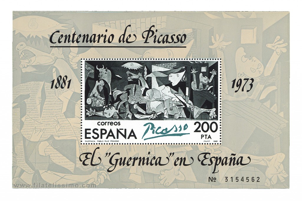 El Guernica de Pablo Ruiz Picasso (Hojita bloque 1981)